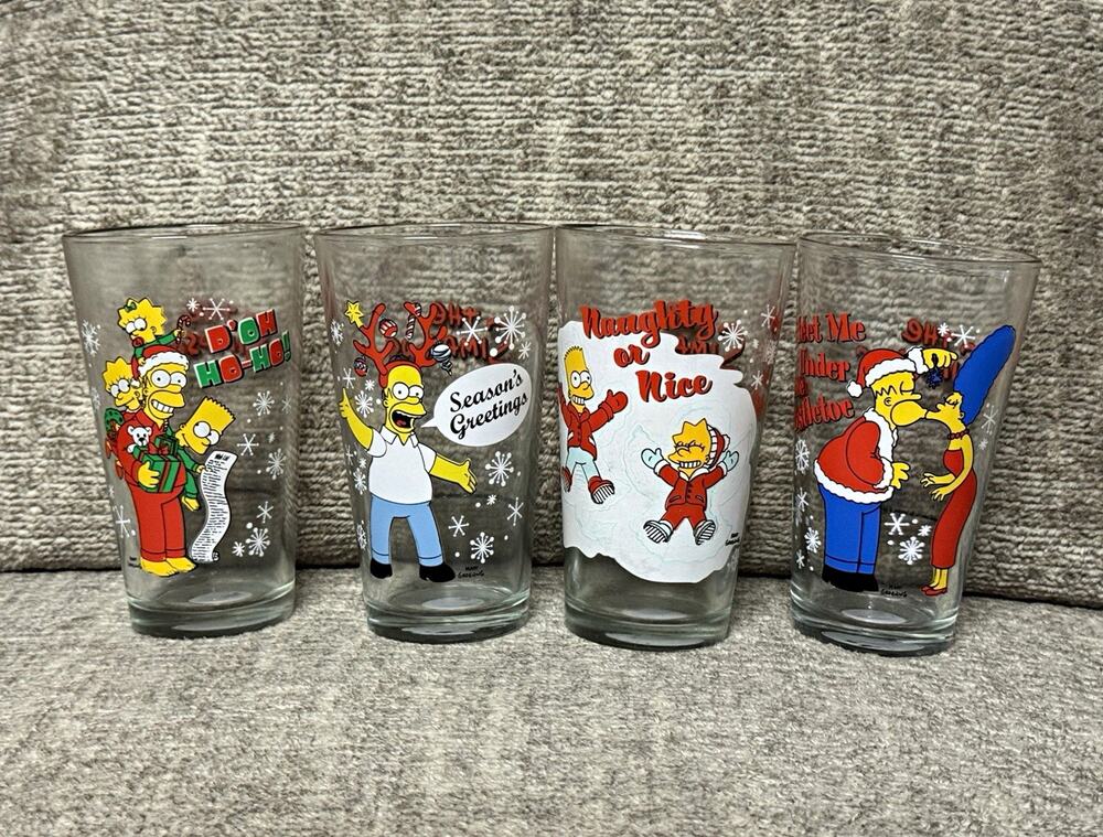The Simpsons Christmas Set of 4 Clear